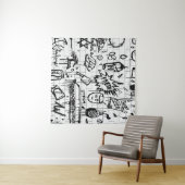 ABSTRAKTE SCHWARZE UND WEISSE BILDUNG WANDTEPPICH (Beispiel (Horizontal))