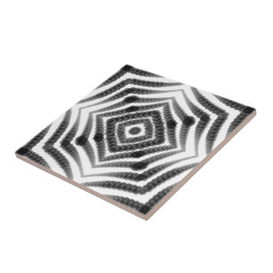 Abstrakte schwarze und weiße Ombré Hypnotic Schlan Fliese