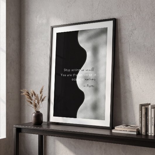 Abstrakte schwarze weiße zeitgenössische einfache  poster