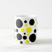 Abstrakte Schwarzgelbe Kreise Punkte Kaffeetasse (Mittel)