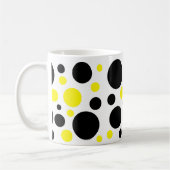 Abstrakte Schwarzgelbe Kreise Punkte Kaffeetasse (Links)
