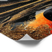 Abstrakte Schwarzmondkunst Poster (Ecke)