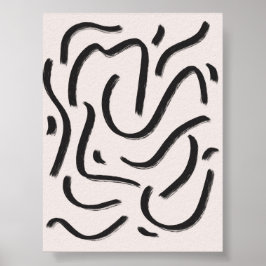 Abstrakte Schwarzpinselstriche Poster