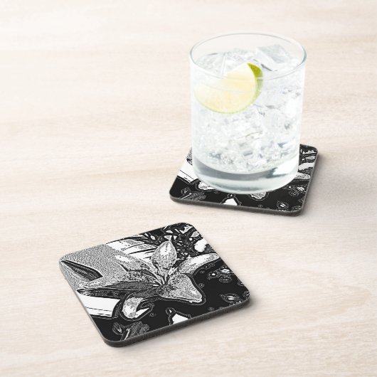 abstrakte Schwarzweiß-Formen, modern Getränkeuntersetzer (Rechte Seite)