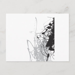abstrakte Schwarzweiß-Kunst vo1 Postkarte