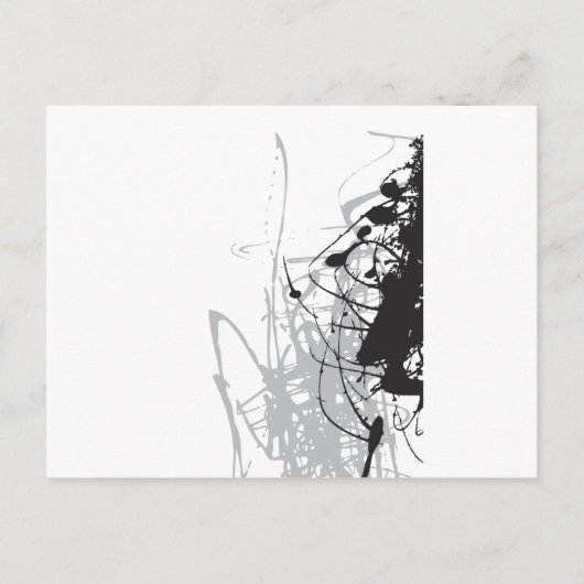 abstrakte Schwarzweiß-Kunst vo1 Postkarte (Vorderseite)