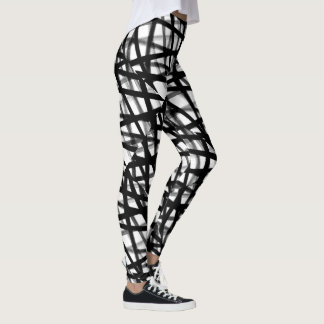 Abstrakte Schwarzweiss-Leggings Leggings