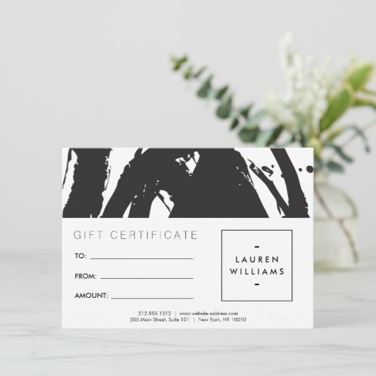 Abstrakte Schwarzweiß-Pinselstriche - Geschenkkart (Stehend Vorderseite)