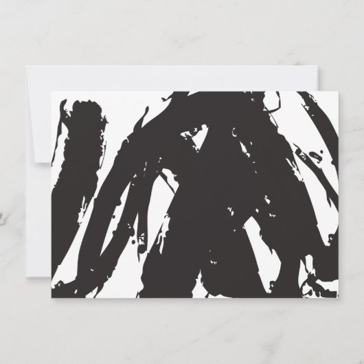 Abstrakte Schwarzweiß-Pinselstriche - Geschenkkart (Rückseite)