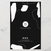 Abstrakte Schwarzweiß-Preisliste Flyer (Hinten)