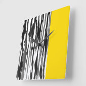Abstrakte Schwarzweiss-Streifen Quadratische Wanduhr (Winkel)