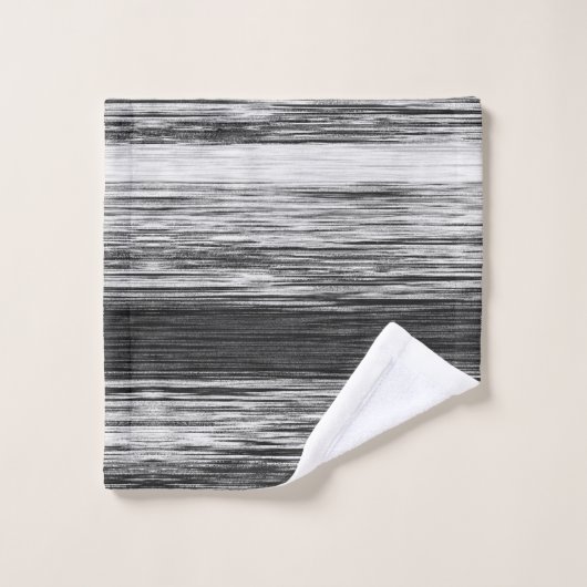 Abstrakte Schwarzweißblindleine Badhandtuch Set (Waschlappen)