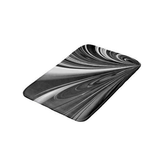 Abstrakte Schwarzweißbohne Badematte (Schrägansicht)