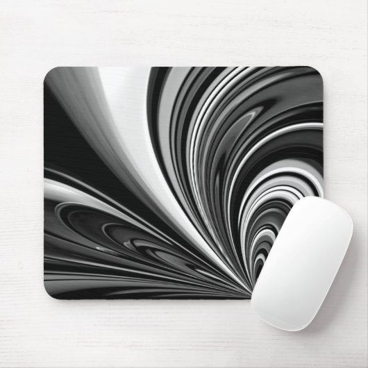 Abstrakte Schwarzweißbohne Mousepad (Mit Mouse)