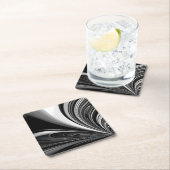 Abstrakte Schwarzweißbohne Rechteckiger Pappuntersetzer (Vor Ort)