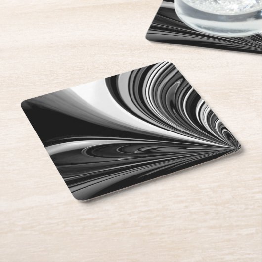 Abstrakte Schwarzweißbohne Rechteckiger Pappuntersetzer (angewinkelt)