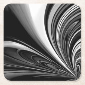 Abstrakte Schwarzweißbohne Rechteckiger Pappuntersetzer (Vorderseite)