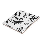 Abstrakte Schwarzweißkunst Fliese (Seite)