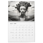 Abstrakte Schwarzweißkunst Kalender (Mär 2027)