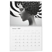 Abstrakte Schwarzweißkunst Kalender (Jan 2027)