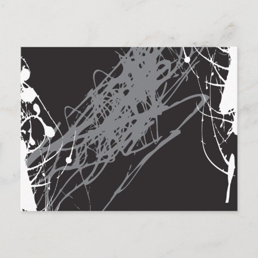 abstrakte Schwarzweißkunst Postkarte (Vorderseite)