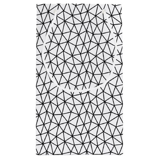 Abstrakte Schwarzweißmuster mit Linien Kleine Geschenktüte (Rückseite)