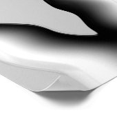 Abstrakte Schwarzweißwelle, Zickzackmuster, Poster (Ecke)