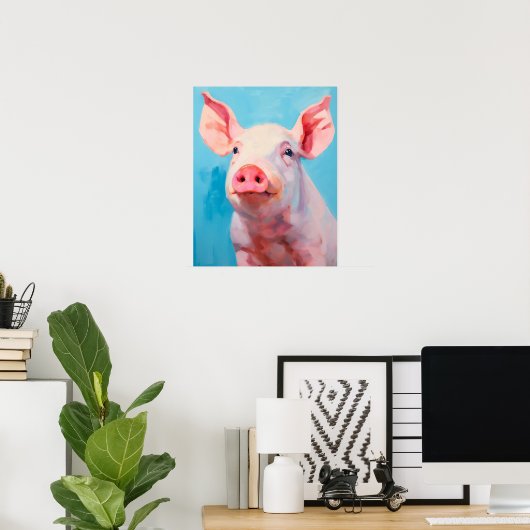 Abstrakte Schweinezucht, Schweinekunst, Schweinezu Poster (Heimbüro)
