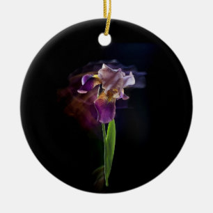 Abstrakte Schwertlilie – Elegante Blumenkunst Keramik Ornament