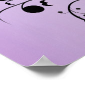 Abstrakte Scroll-Blume der Schwarzen Silhouette Li Poster (Ecke)