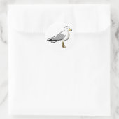 Abstrakte Seagull Runder Aufkleber (Tasche)