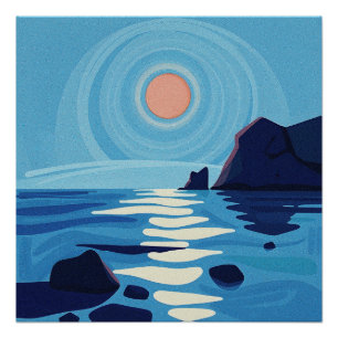 Abstrakte Seascape Art Poster