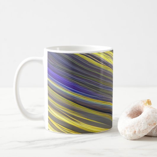 Abstrakte Seascape Fractured Waves 06 Kaffeetasse (Mit Donut)