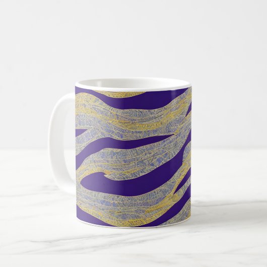 Abstrakte Seascape Fractured Waves 13 Kaffeetasse (Vorderseite Links)