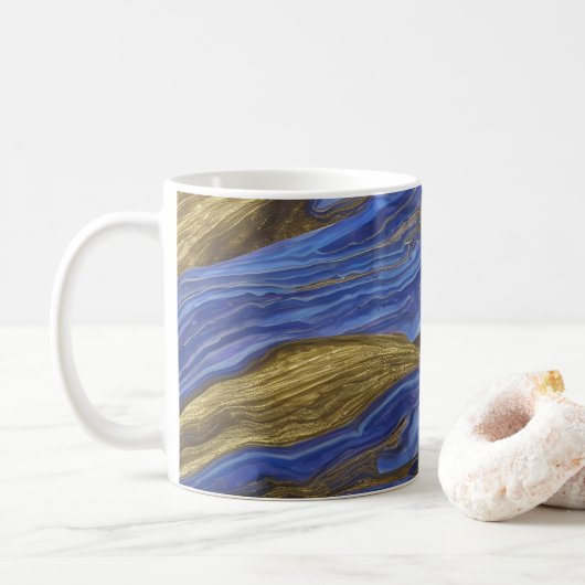Abstrakte Seascape Fractured Waves 14 Kaffeetasse (Mit Donut)