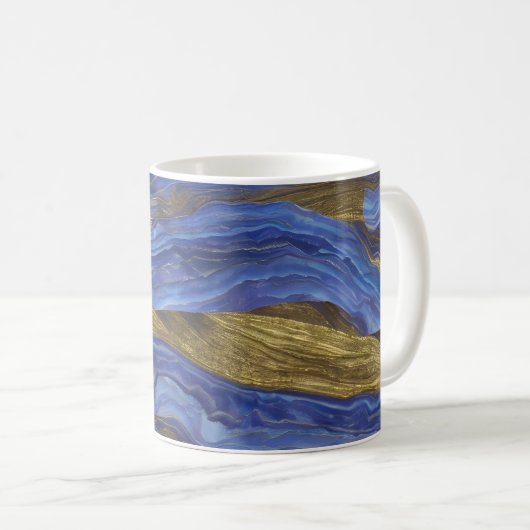 Abstrakte Seascape Fractured Waves 14 Kaffeetasse (VorderseiteRechts)