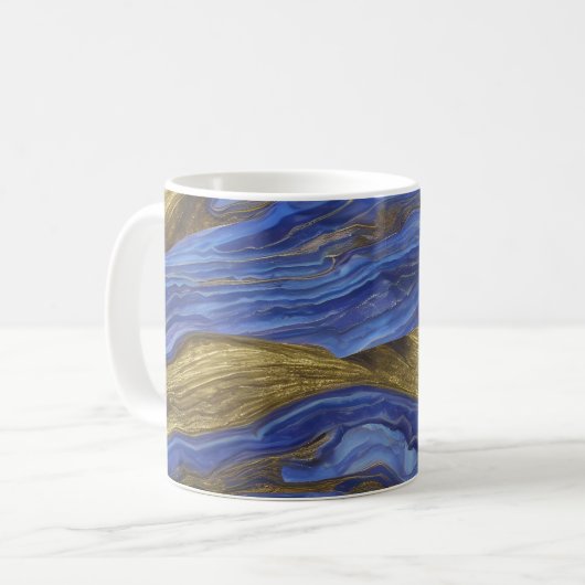 Abstrakte Seascape Fractured Waves 14 Kaffeetasse (Vorderseite Links)