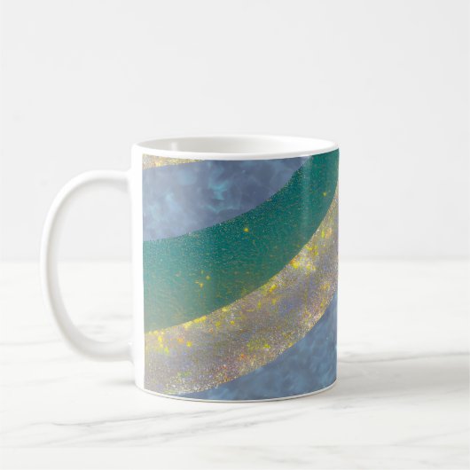 Abstrakte Seascape Fractured Waves 16 Kaffeetasse (Links)