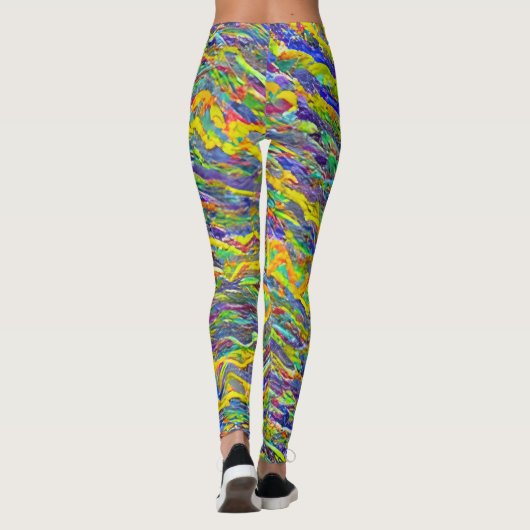 Abstrakte Seascape Fractured Waves 16 Leggings (Rückseite)
