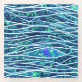 Abstrakte Seascape Fractured Waves 19 Glasuntersetzer (Vorderseite)