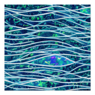 Abstrakte Seascape Fractured Waves 19 Poster