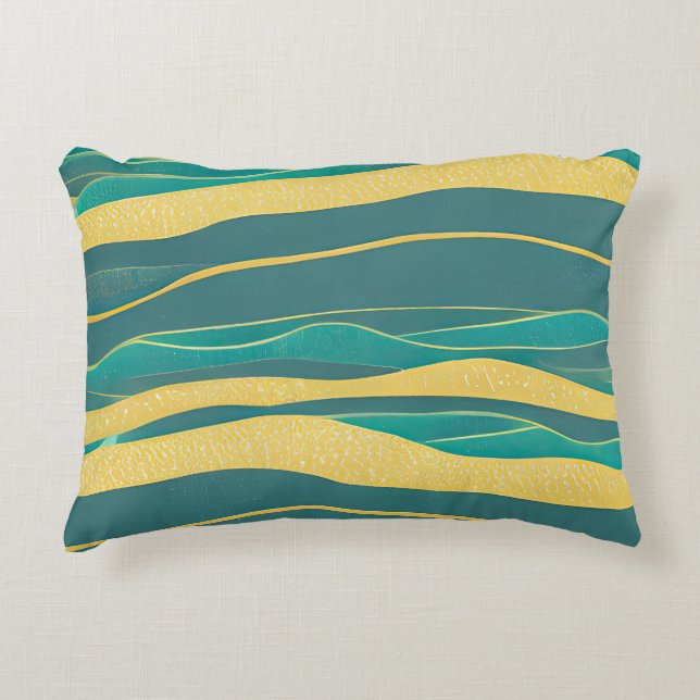Abstrakte Seascape Fractured Waves 20 Dekokissen (Vorderseite)