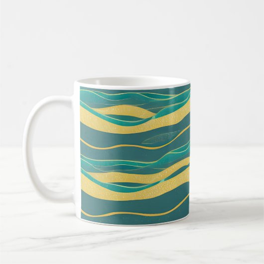 Abstrakte Seascape Fractured Waves 20 Kaffeetasse (Links)