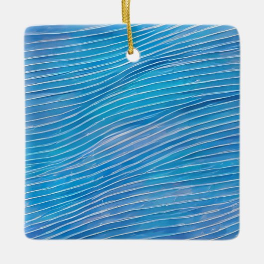 Abstrakte Seascape Fractured Waves 21 Keramikornament (Vorderseite)