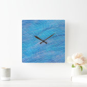 Abstrakte Seascape Fractured Waves 21 Quadratische Wanduhr (Zuhause)