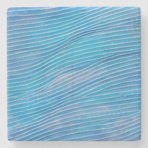 Abstrakte Seascape Fractured Waves 21 Steinuntersetzer