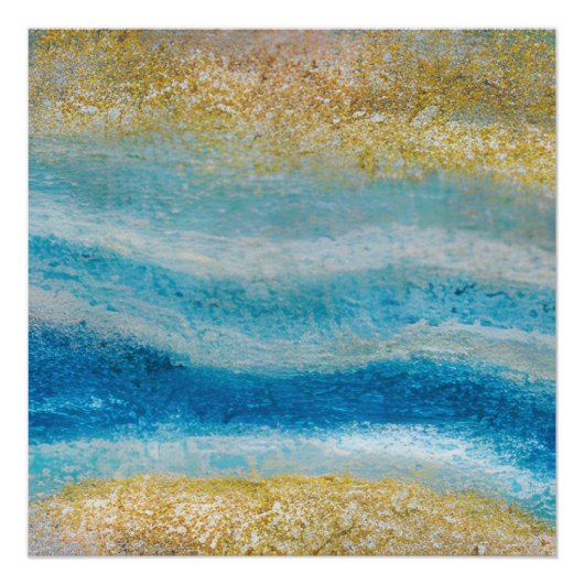 Abstrakte Seascape Fractured Waves 22 Sandy Bottom Poster (Vorderseite)