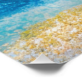 Abstrakte Seascape Fractured Waves 22 Sandy Bottom Poster (Ecke)