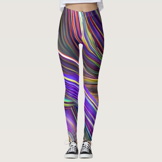 Abstrakte Seascape Fractured Waves 24 Leggings (Vorderseite)