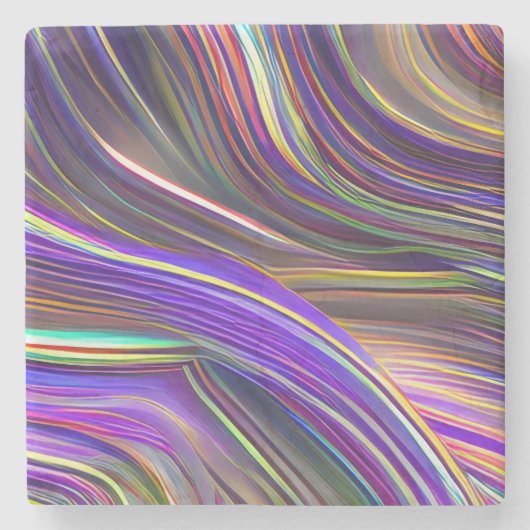 Abstrakte Seascape Fractured Waves 24 Steinuntersetzer (Vorderseite)